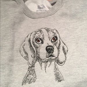 Embroidered beagle  Sweatshirt.